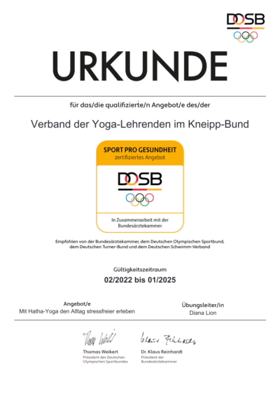 Urkunde_Mit Hatha-Yoga den Alltag stressfreier erleben-50669